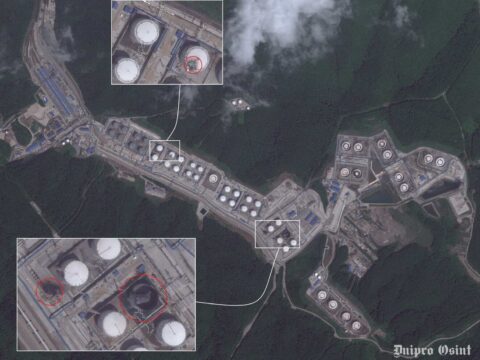 Українські дрони уразили резервуари нафтобази «Грушова» у Новоросійську